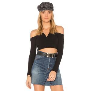 Privacy Please Scene Crop Top Black S